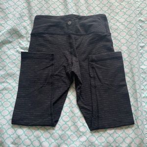 Rare! Lululemon Gray/black knit leggings